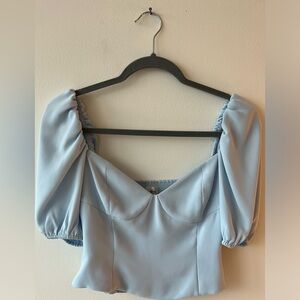 Aritzia Wilfred Novella Blue Blouse